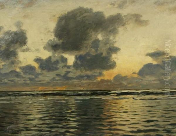 Evening At The Baltic Sea Oil Painting by Eugene Gustav Ducker