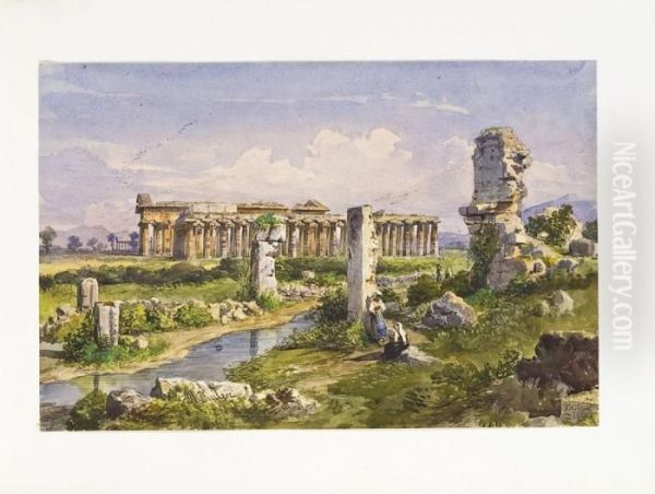 Paestum Oil Painting by Teodoro Duclere