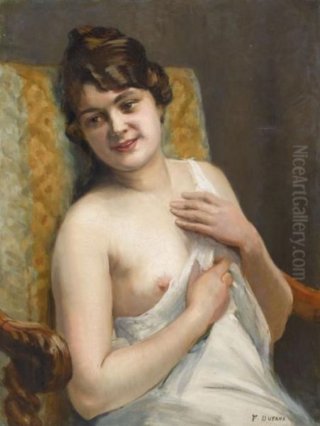 Portrat Einer Dame Im Neglige Oil Painting by Frederic Dufaux