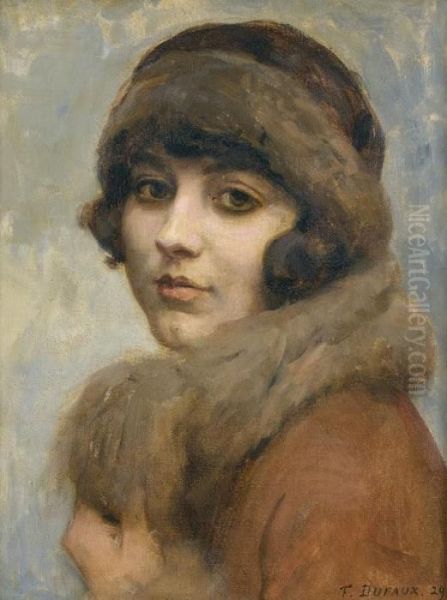 Portrait De Jeune Fille Oil Painting by Frederic Dufaux