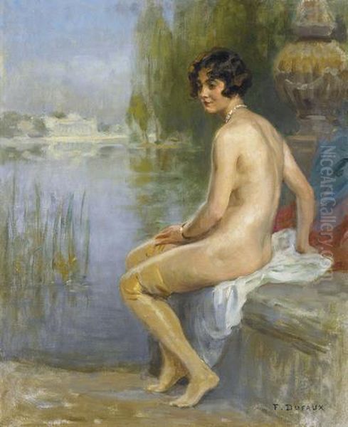 Frauenakt Am Ufer Oil Painting by Frederic Dufaux