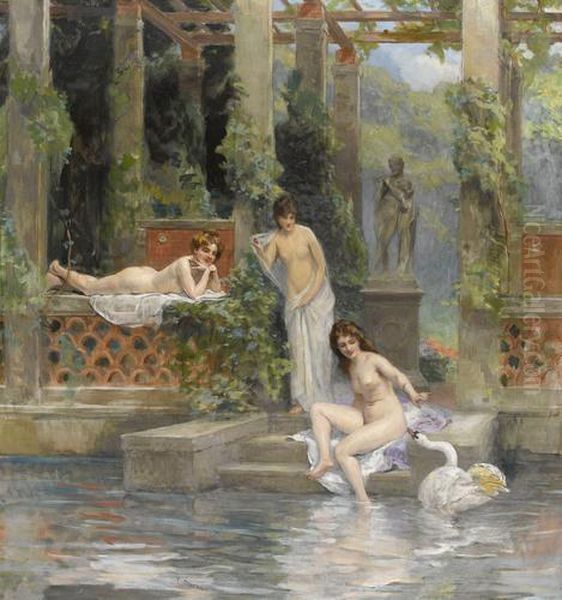 Les Baigneuses Oil Painting by Frederic Dufaux