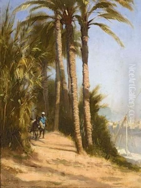 Muletier Aux Environs Du Caire Oil Painting by Frederic Dufaux