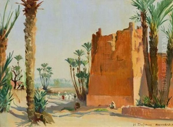 Remparts A Marrakech Oil Painting by Frederic Dufaux