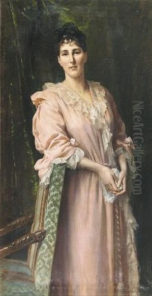 Portrat Einer Eleganten Dame. Oil Painting by Frederic Dufaux