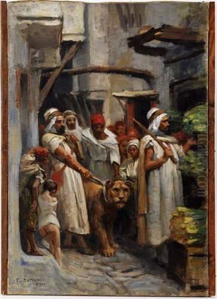 Dufaux, ,quete Pour Le Lion Marabout, Alger Oil Painting by Frederic Dufaux