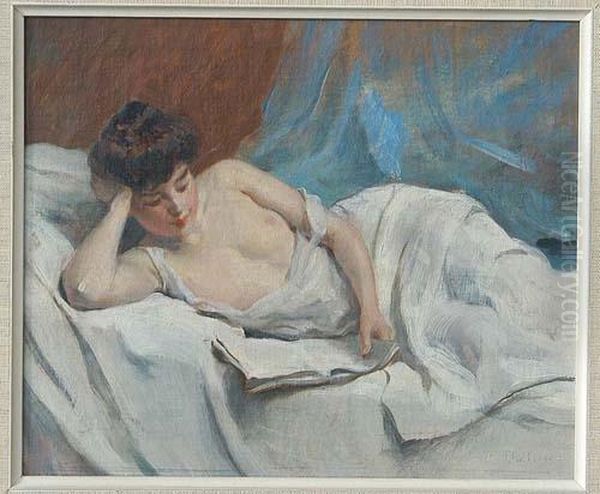 Femme Lisant Oil Painting by Frederic Dufaux