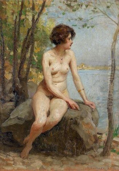 Nu Au Bord D'un Lac. Oil Painting by Frederic Dufaux