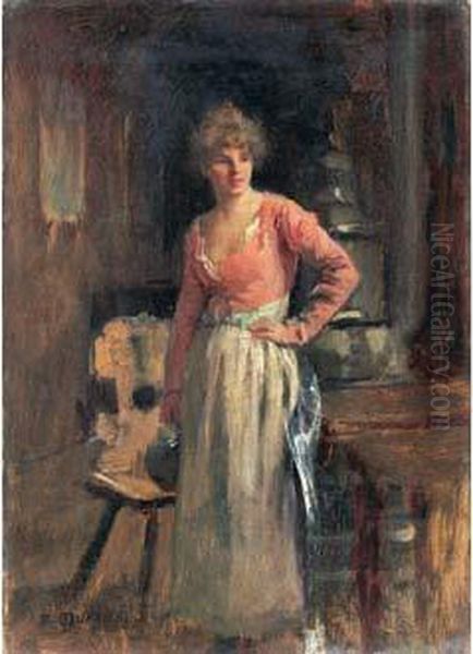 Jeune Femme Dans Un Interieur Oil Painting by Frederic Dufaux