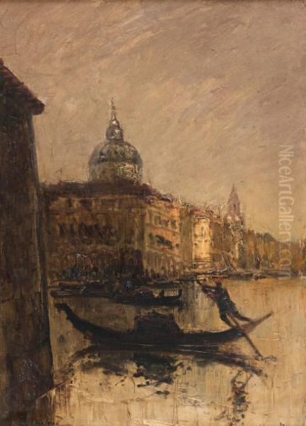 Gondolier A Venise Oil Painting by Jacques-Edouard Dufeu