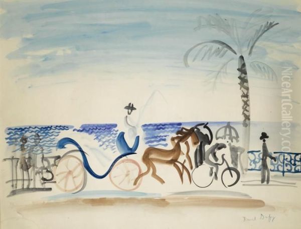 Nice, Le Fiacre Au Palmier Oil Painting by Raoul Dufy