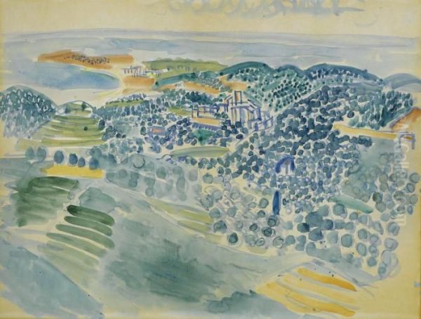 Les Collines De Saint-paul-de-vence Oil Painting by Raoul Dufy