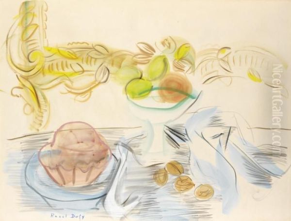 Nature Morte A La Brioche Et Aux Noix Oil Painting by Raoul Dufy