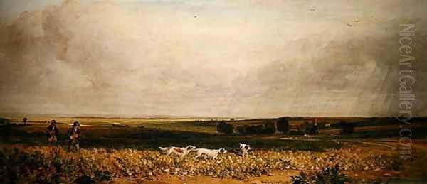 Partridge Shooting Oil Painting by Peter de Wint