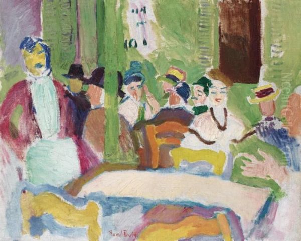 Au Cafe Oil Painting by Raoul Dufy