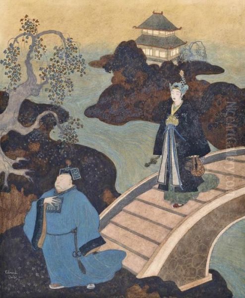 Camaralzaman As An Astrologer From 'princess Badoura: A Tale From The Arabian Nights' Oil Painting by Edmund Dulac