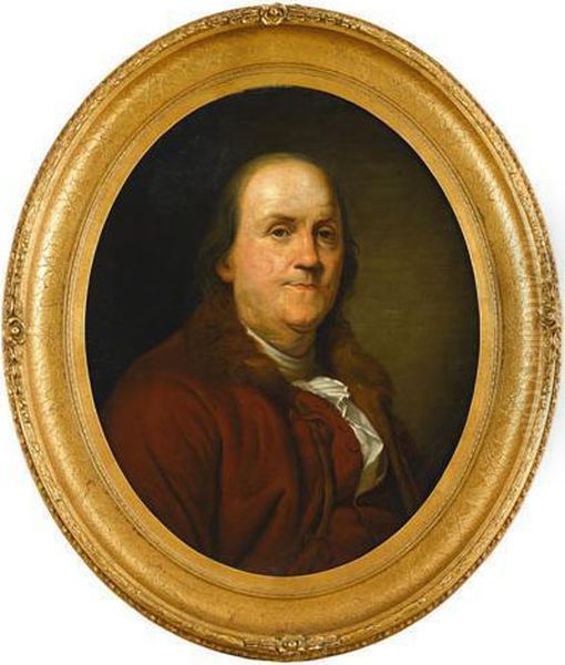 Portrait Of Benjamin Franklin Oil Painting by Joseph Siffrein Duplessis