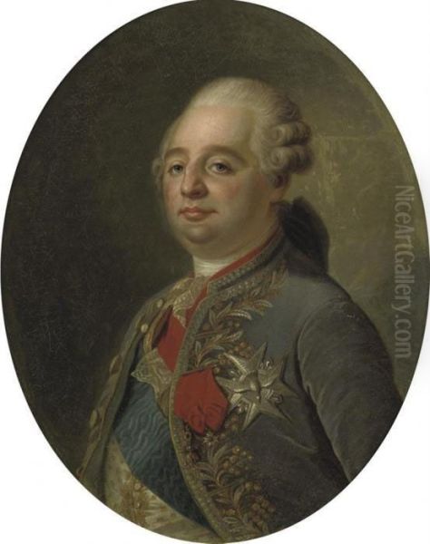 Portrait Of Louis Xvi, Half-length, In Formal Dress Oil Painting by Joseph Siffrein Duplessis