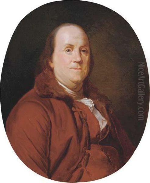 Portrait Of Benjamin Franklin Oil Painting by Joseph Siffrein Duplessis