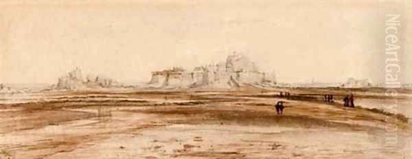 View of Elizabeth Castle, St Helier, Jersey Oil Painting by Peter de Wint