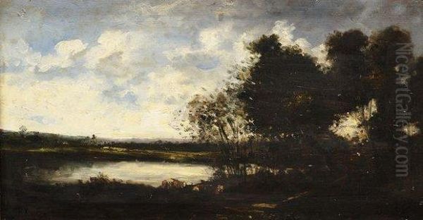 L'abreuvoir Oil Painting by Jules Dupre