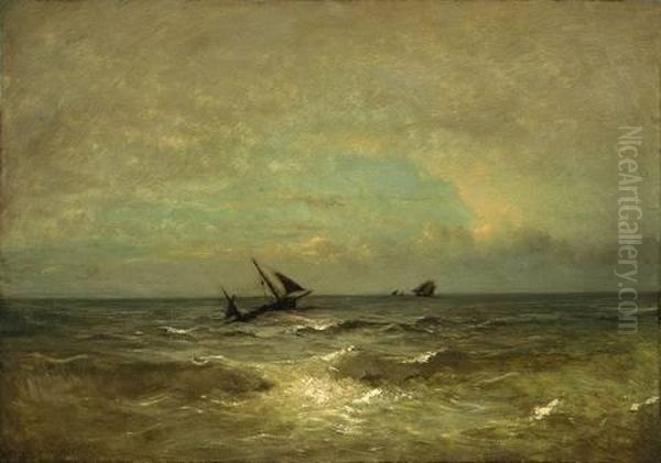 Fischkutter Auf See Oil Painting by Jules Dupre