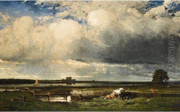 Environ De Southampton (angleterrre) Oil Painting by Jules Dupre