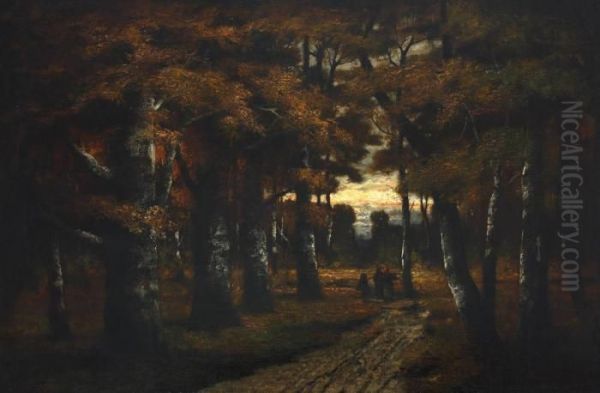 Barbizon Oil Painting by Jules Dupre