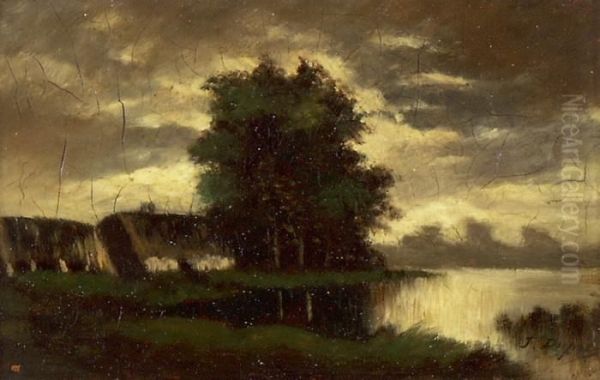 Am Flussufer Oil Painting by Jules Dupre