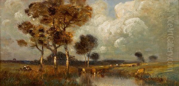 Paysage A La Mare Oil Painting by Leon Victor Dupre