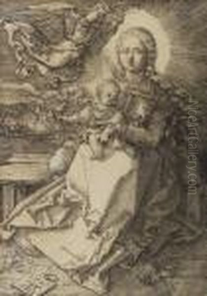 Virgin And Child With Angel Oil Painting by Albrecht Durer