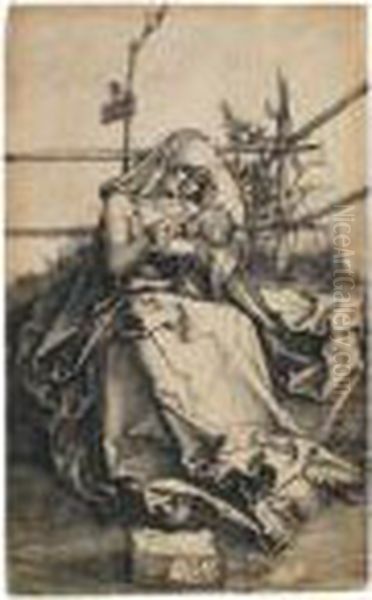 Maria Auf Der Rasenbank, Das Kind Stillend Oil Painting by Albrecht Durer