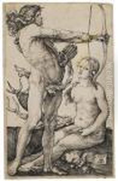 Apollo Und Diana Oil Painting by Albrecht Durer