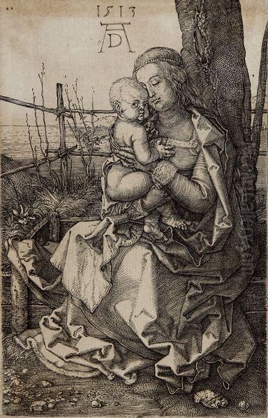 La Vierge Assise Pres D'un Arbre Oil Painting by Albrecht Durer