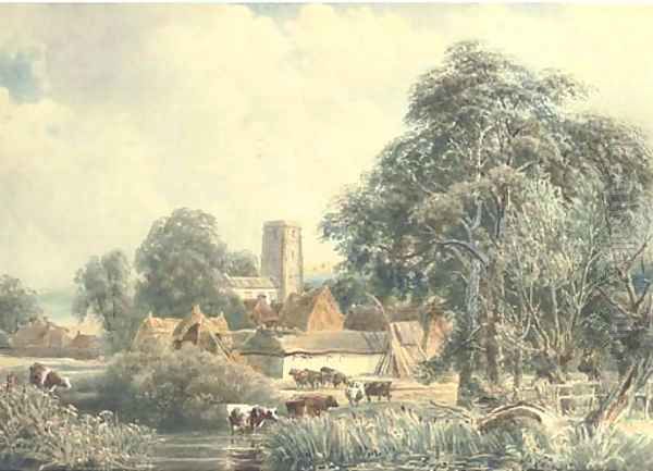 The Glebe Farm Oil Painting by Peter de Wint