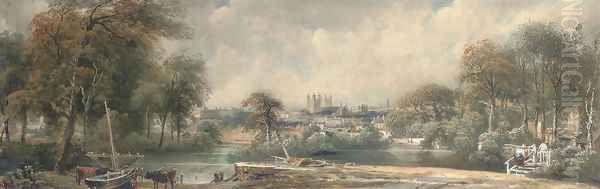 View of Exeter Oil Painting by Peter de Wint