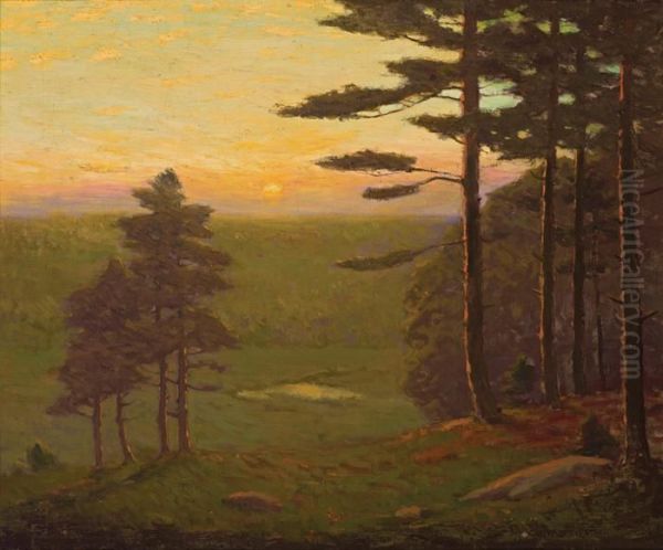 Valley At Sunset Oil Painting by Charles Warren Eaton