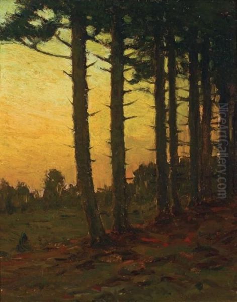 Under The Pines Oil Painting by Charles Warren Eaton