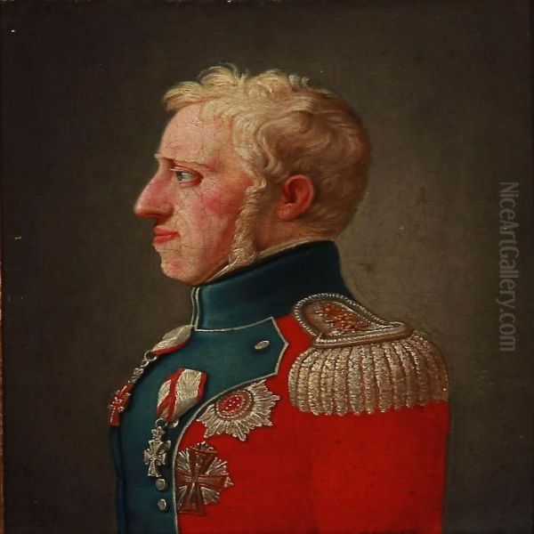 Portrait Of King Frederik Vi Of Denmark Oil Painting by Christoffer Wilhelm Eckersberg