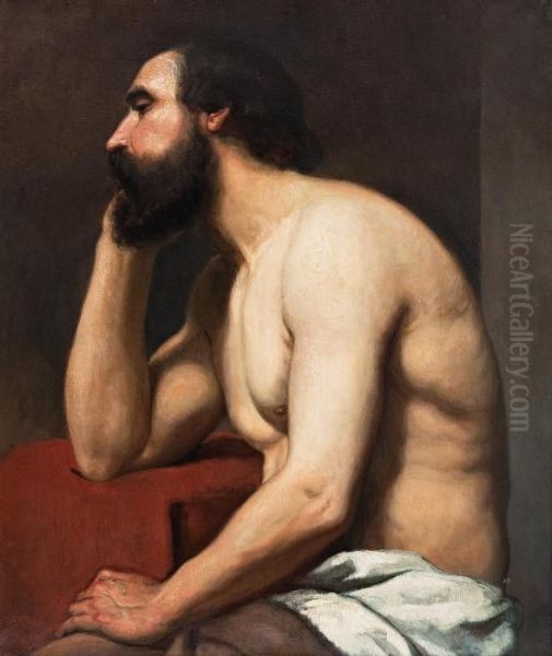 Study Of A Man Oil Painting by Albert Edelfelt