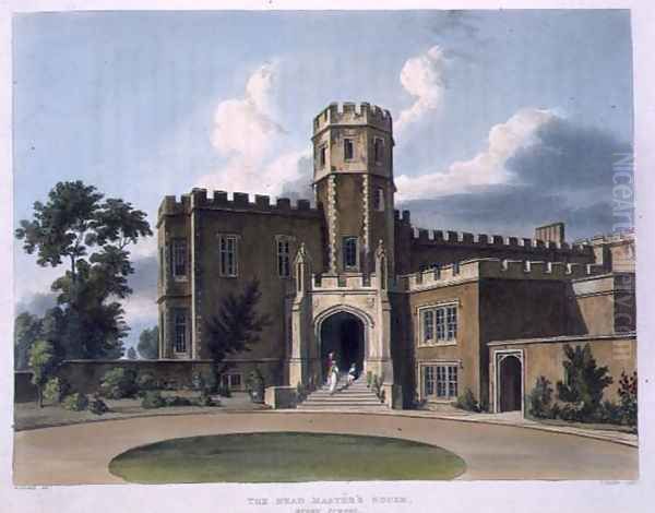 The Head Masters House, Rugby School, from History of Rugby School, part of History of the Colleges, engraved by Joseph Constantine Stadler (fl.1780-1812) pub. by R. Ackermann, 1816 Oil Painting by William Westall