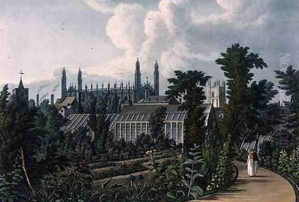 The Botanical Gardens, Cambridge, from The History of Cambridge, engraved by Joseph Constantine Stadler (fl.1780-1812), pub. by R. Ackermann, 1815 Oil Painting by William Westall