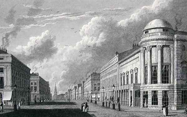 Regent Street, with the Argyle Rooms, engraved by Charles Heath, 1825 Oil Painting by William Westall