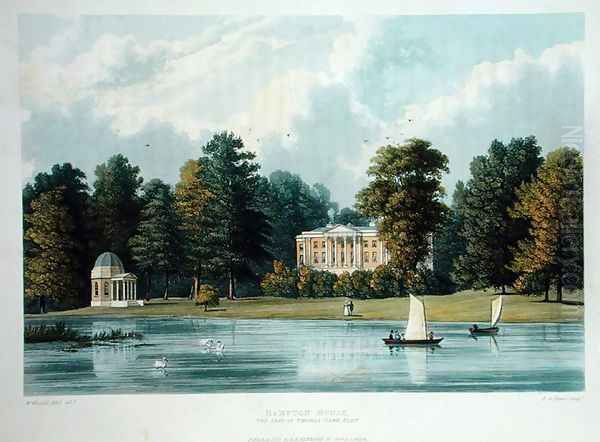 Hampton House, engraved by Richard Gilson Reeve (1803-89), published 1828 Oil Painting by William Westall