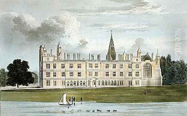 Burghley House, from Ackermanns Repository of Arts, published c.1826 Oil Painting by William Westall