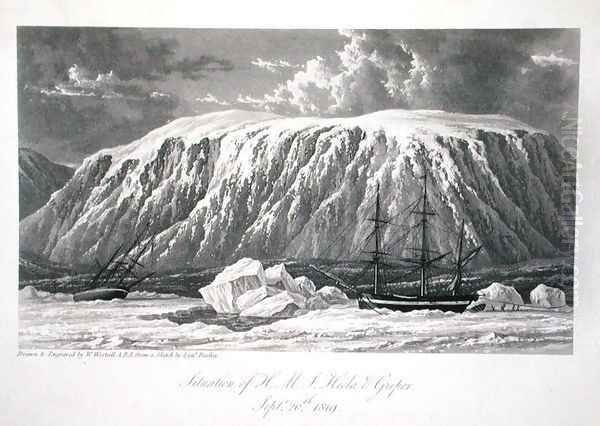 Situation of H.M.S. Hecla & Griper, September 20th 1819, from Journal of a Voyage for the Discovery of a North West Passage from the Atlantic to the Pacific performed in the Years 1819-20, by William Edward Parry, published 1821 Oil Painting by William Westall