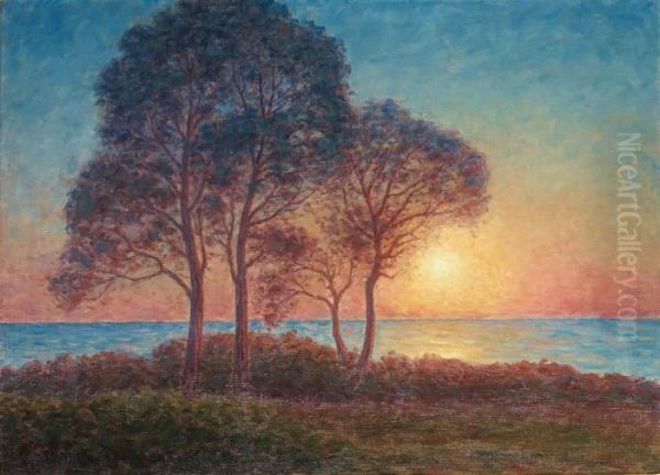 Solnedgang Oil Painting by Per Ekstrom