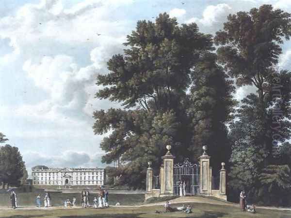 King's College from Clare Hall Piece, from Ackermanns History of Cambridge, 1815 by William Westall