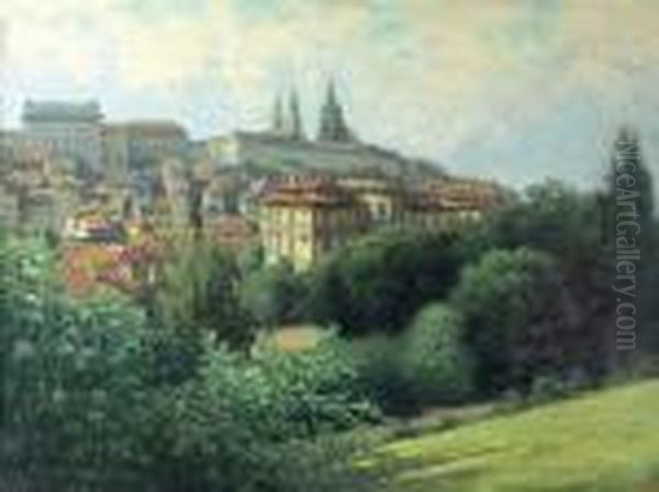 Hradcany Oil Painting by Ferdinand Engelmuller