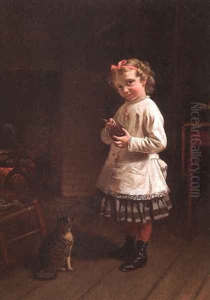 In the Jelly Jar 1880 Oil Painting by Thomas Waterman Wood